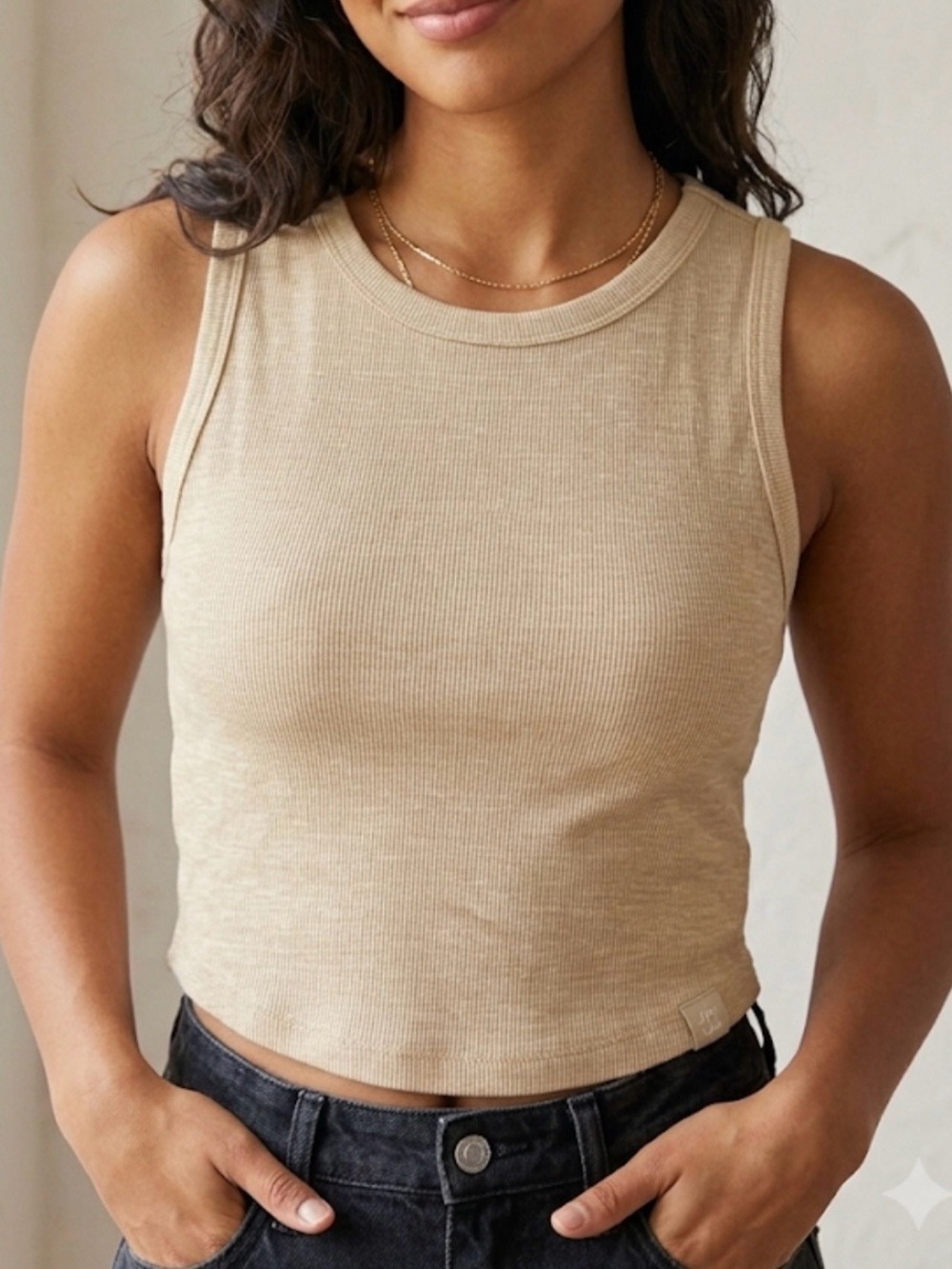 JOYLAB Women's Ribbed Knit Tank Top Sz M